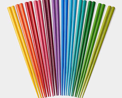 Rainbow Chopsticks Set - These rainbow chopsticks are bound to brighten up any dinner party