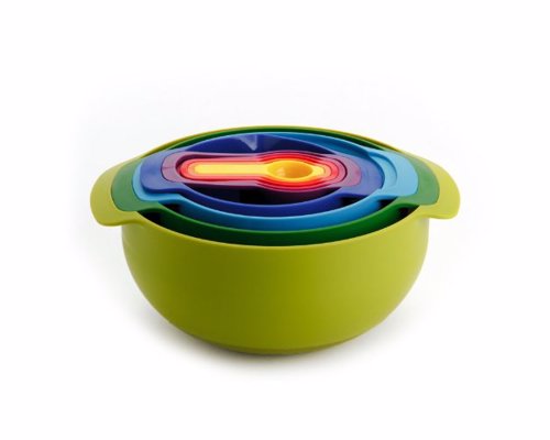 Joseph Joseph Nest Bowl And Measuring Set - Colorful and compact 9 piece kitchen measuring set, great for kitchens with limited space