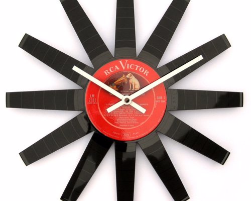 Vinyl Record Starburst Clock