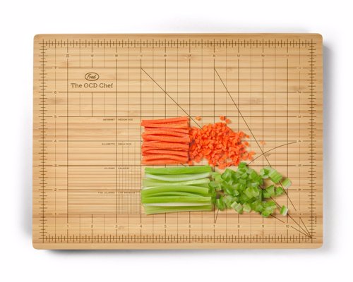 Cutting Board For The Obsessive Chef - A cutting board with guided chopping lines of different sizes, for the perfectionist chef