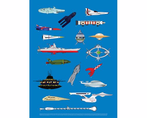 The Space Series: Spaceships Print By Federico Babina - Carefully studied illustrations of your favorite spaceships,  a homage to science fiction and our ever-growing fascination with space exploration.