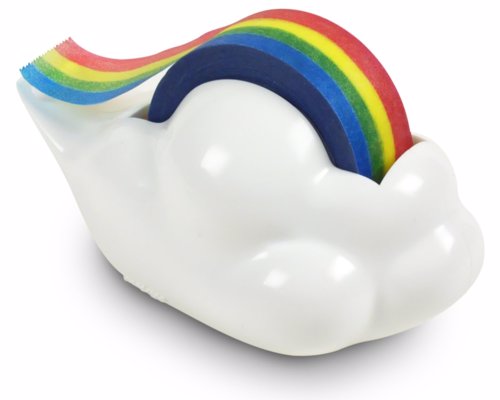 Rainbow Tape Dispenser - Add a splash of rainbow to your otherwise drab desk with this fun and colorful roll of tape