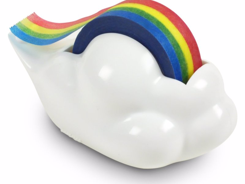 Rainbow Tape Dispenser - Add a splash of rainbow to your otherwise drab desk with this fun and colorful roll of tape