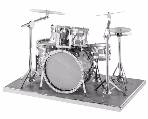 Drum Kit Metal Modelling Kit - Create a miniature metal model of a drum kit 