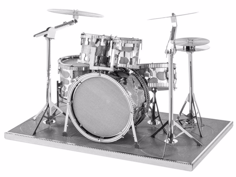 Drum Kit Metal Modelling Kit - Create a miniature metal model of a drum kit 