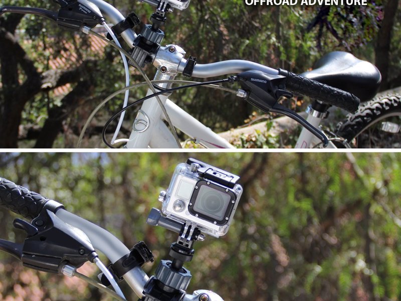 Bike Handlebar Camera Mount - Adjustable tripod clamp to mount a camera to your handlebars to capture your adventures 