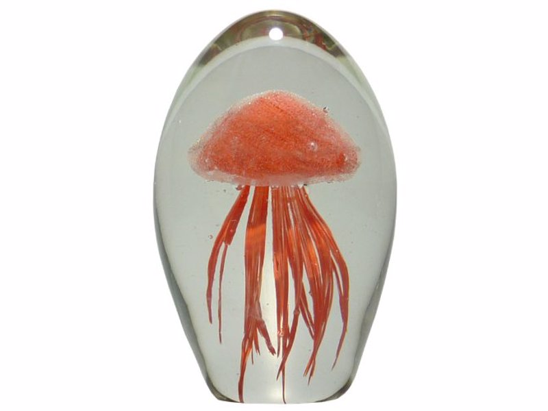 Jellyfish Paperweight - Individually hand blown glass jellyfish paperweight that glows in the dark