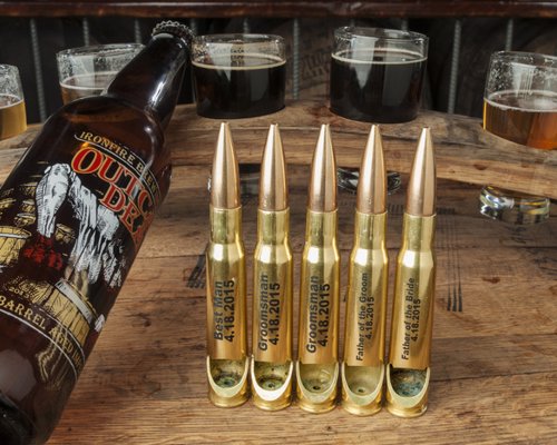 .50 Caliber Bottle Openers - Perfectly engineered bottle opener made from a real, once fired bullet