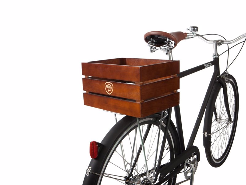 Retro Wooden Bicycle Cargo Crate - Carry your groceries or anything else in retro style as your cruise around town