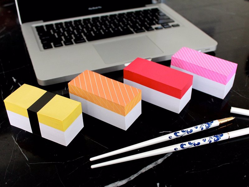 Sushi Sticky Memo Pads - Write down your to-dos on a stack of sushi memo notes