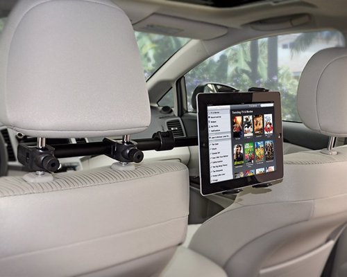 Car Headrest iPad Mount - Watch films on your tablet from the back seat, great for kids on long car journeys