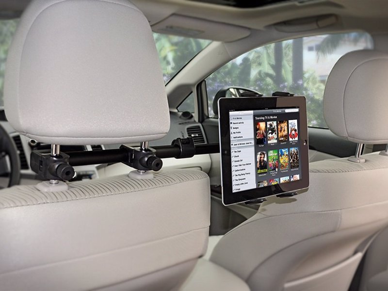 Car Headrest iPad Mount - Watch films on your tablet from the back seat, great for kids on long car journeys