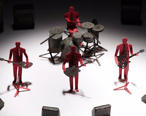 Rock Band Paper Model Set - Construct a miniature rock band diorama with this set of precut parts