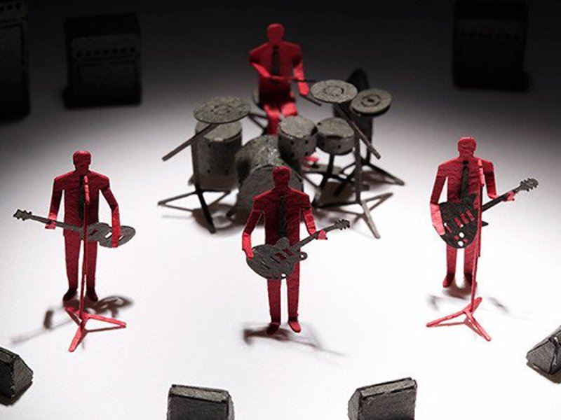 Rock Band Paper Model Set - Construct a miniature rock band diorama with this set of precut parts