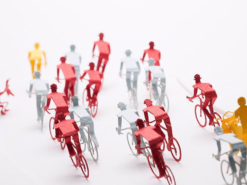 Cycle Race Paper Model Set - Construct a miniature Tour de France diorama with this set of precut parts