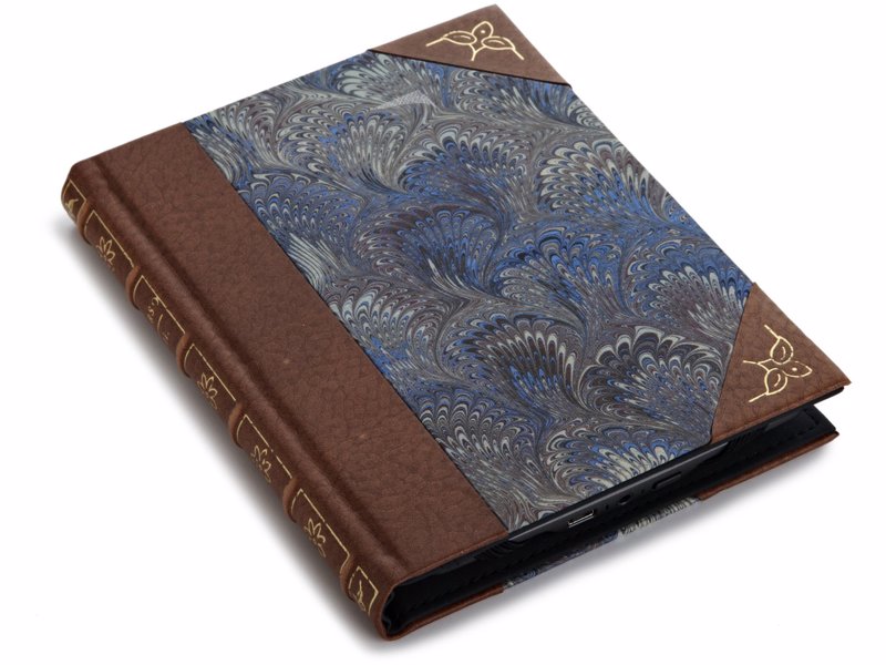 Hardback Book Kindle Cover - Leather and marbled Kindle covers make your eReader look like a good old hardback or leather journal