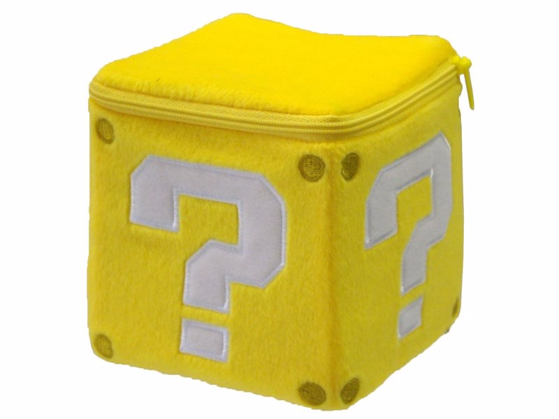 Super Mario Coin Box Plush - A cute 5" plush that can be used to hold a secret treasure trove of gifts