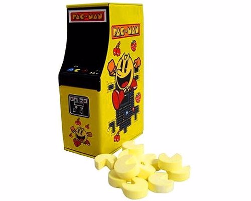 Pac-Man Arcade Candy Tin - A neat little arcade cabinet candy tin filled with Pac-Man candies