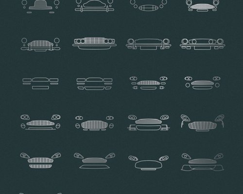 Auto Icon Prints - Minimalist art prints celebrating decades of world-leading design by Audi, Mercedes, Ferrari, Lamborghini, Porsche and more