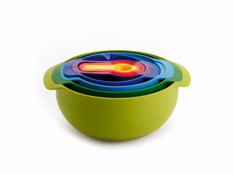 Joseph Joseph Nest Bowl And Measuring Set - Colorful and compact 9 piece kitchen measuring set, great for kitchens with limited space