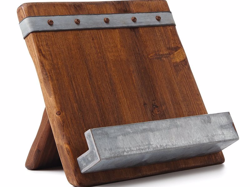 Reclaimed Wooden Cookbook & Ipad Stand - Beautiful and function stand made from 19th century European Wood