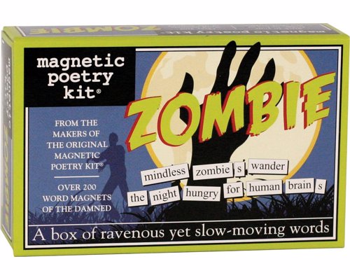 Zombie Magnetic Poetry - Create poems about the impending zombie apocalypse right on your fridge