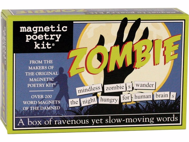 Zombie Magnetic Poetry - Create poems about the impending zombie apocalypse right on your fridge  