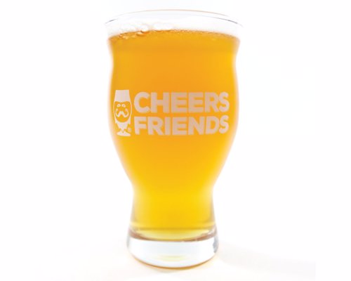 CraftBeerd Glassware -  “Cheers Friends” - A beautiful, bold glass with a happy beer message