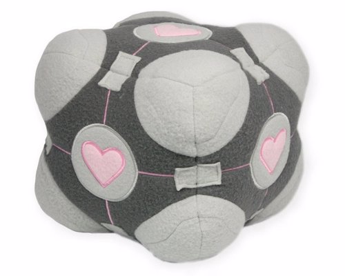 Weighted Companion Cube Plush - A squishy plush version of the lovable cube from the Portal video game