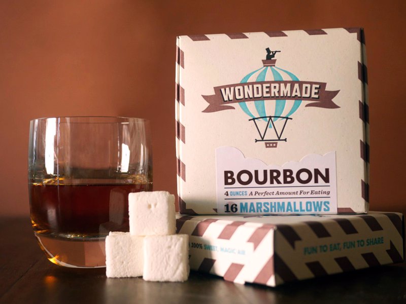 Wondermade Bourbon Marshmallows - 16 delicious bourbon flavored marshmallows