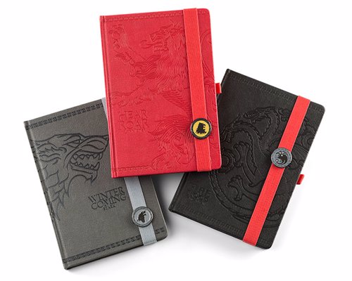 Game of Thrones Journals - Smart notebooks featuring the house sigils of Lannister, Stark, and Targaryen