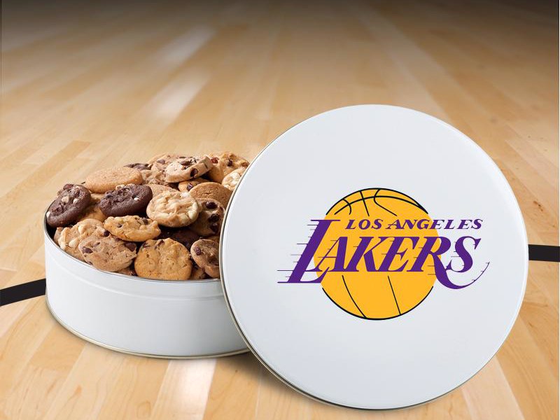 Mrs Fields NBA cookies - Cookies and tins featuring your favorite NBA team logos, yum!