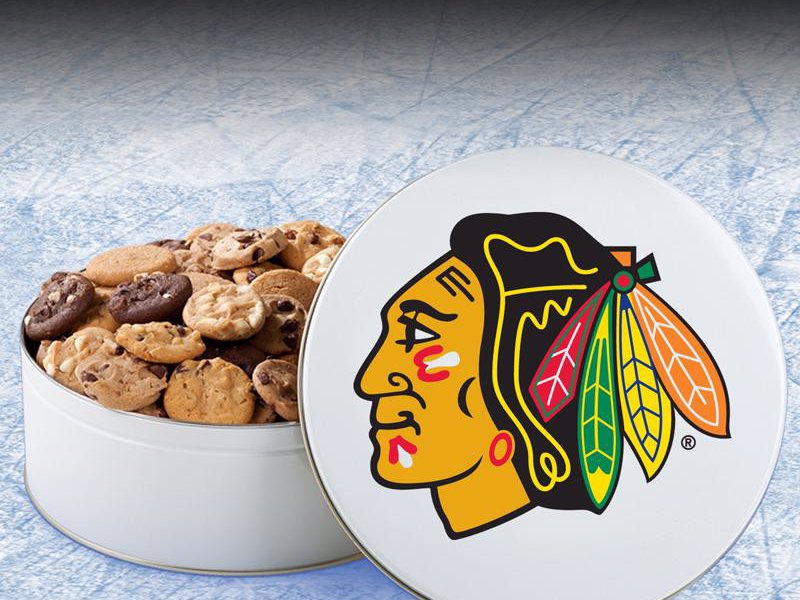 Mrs. Fields NHL Team cookies - Cookies and tins featuring your favorite NHL team logos, yum!