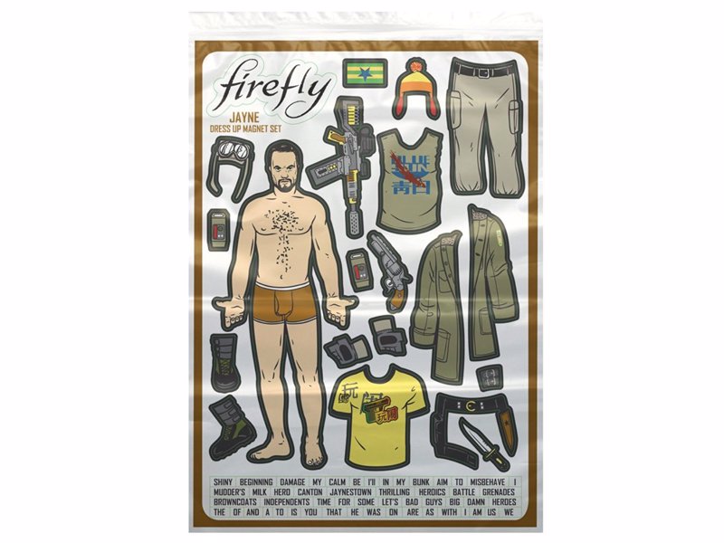 Firefly: Jayne Dress Up Fridge Magnet Set - The Hero of Canton, now available in a handy fridge magnet set