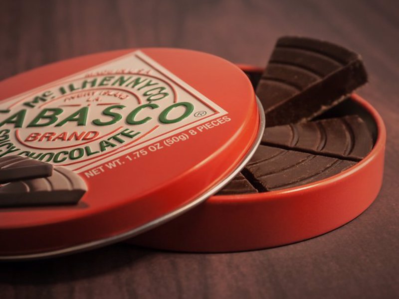 Tabasco Spicy Dark Chocolate Wedges - Velvety smooth Dark Chocolate with a little Tabasco "kick" in every wedge