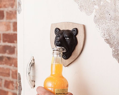 Kikkerland Magnetic Bear Bottle Opener - Sometimes you eat the bear, and sometimes the bear eats... bottle caps