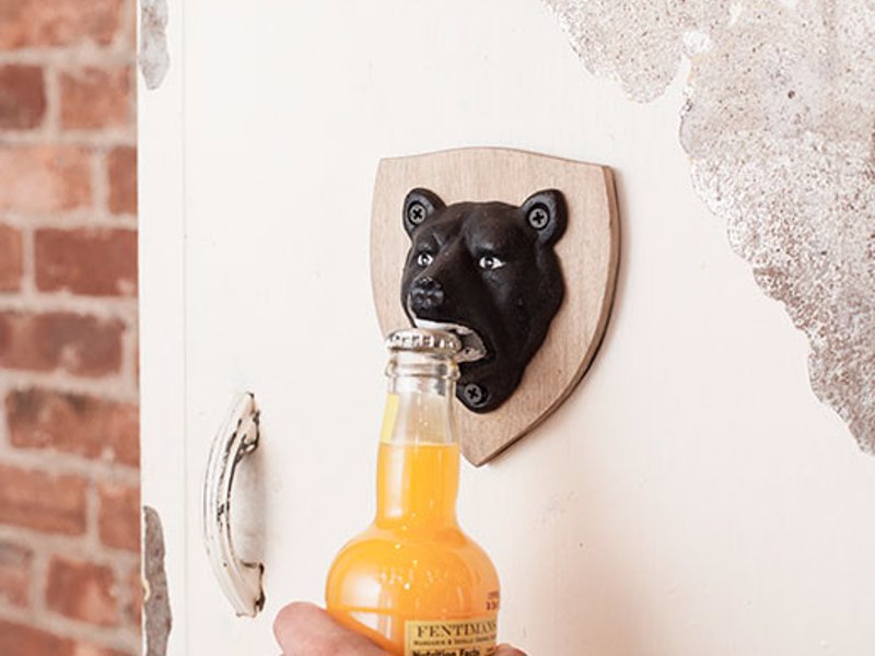 Kikkerland Magnetic Bear Bottle Opener - Sometimes you eat the bear, and sometimes the bear eats... bottle caps