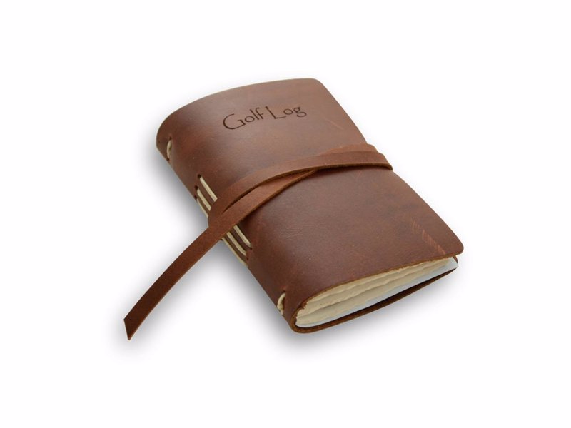 Rustic Leather Golf Log - A quality pocket sized golf log