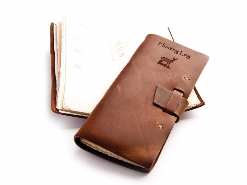 Rustic Leather Hunting Journal - A hand-crafted journal to keep track of your hunting adventures