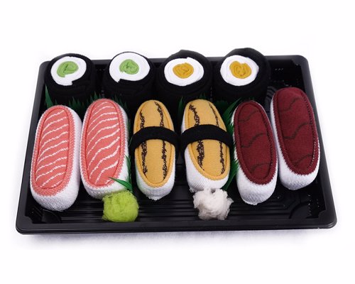 Sushi Socks Box - Colorful socks packed to look like cute sushi boxes