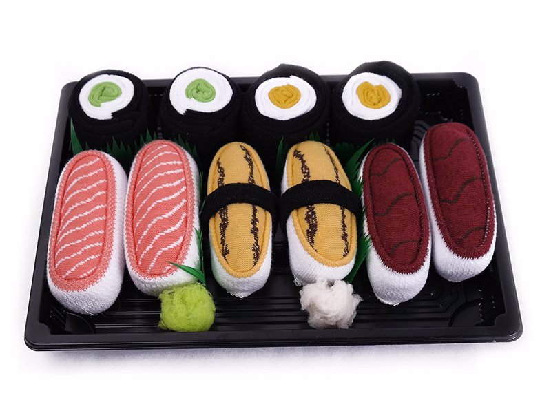 Sushi Socks Box - Colorful socks packed to look like cute sushi boxes