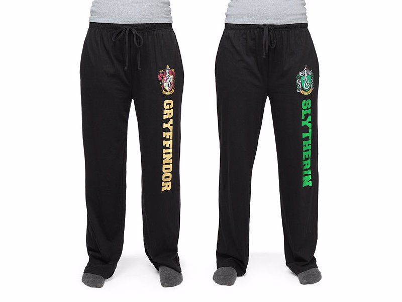 Harry Potter House Lounge Pants - Casual lounge pants featuring Hogwarts house logos and names