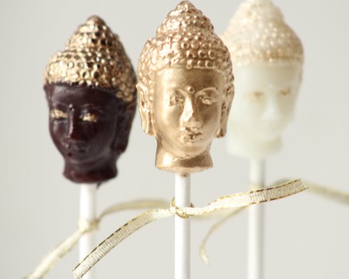 Golden Buddah Head Lollipops - A sweet little gift for a yoga enthusiast!