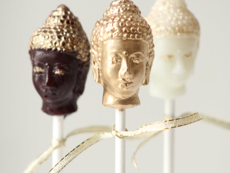 Golden Buddah Head Lollipops - A sweet little gift for a yoga enthusiast!