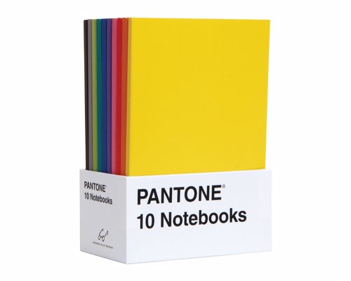 Pantone Notebooks - A set of 10 miniature journals featuring Pantone's iconic color chip design in ten sumptuous shades