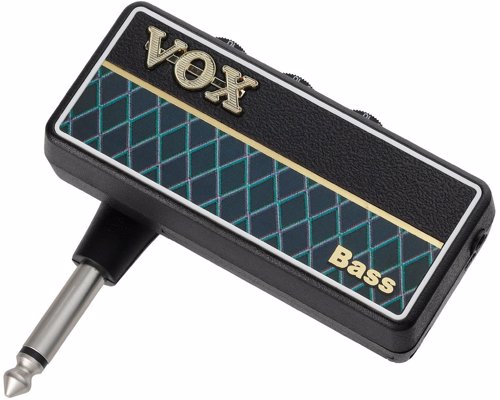 VOX Bass Guitar Headphone Amp - This tiny amp plugs straight into your bass giving you a quality analogue sound with selectable tone, gain and a 9 built in drum patterns
