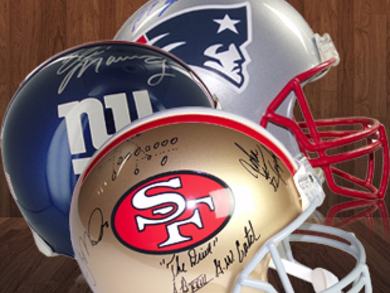 Signed Football Memorabilia - Footballs, helmets, jerseys, and photographs signed by your favourite player