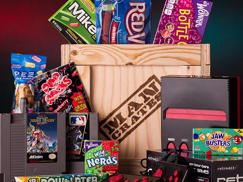 Retro Gamer Crate - The most awesome assortment of retro candy and video games in a single wooden crate