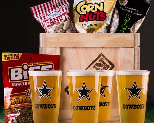 NFL Barware Gift Crate - Barware and game day snacks for the team of your choice