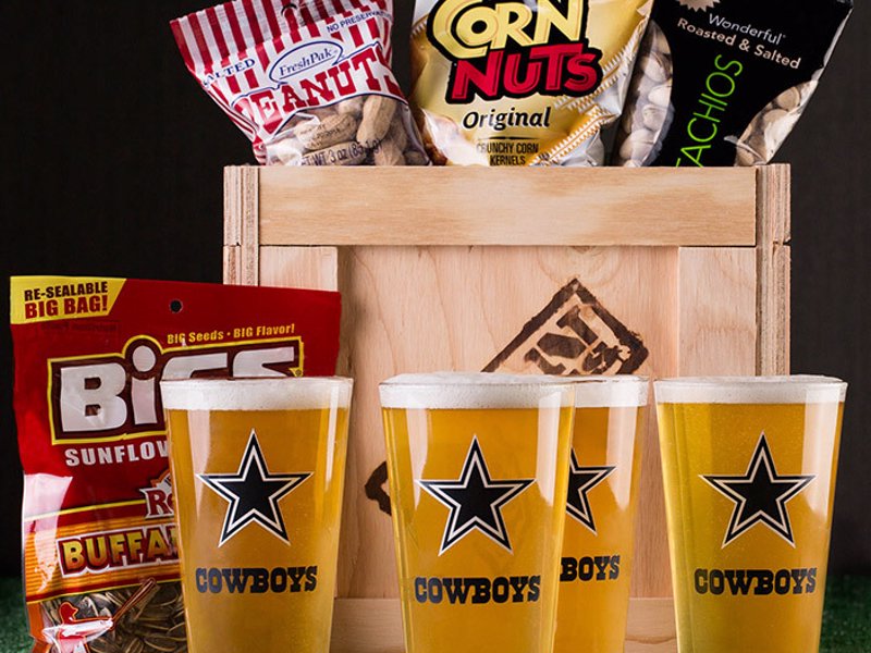 NFL Barware Gift Crate - Barware and game day snacks for the team of your choice